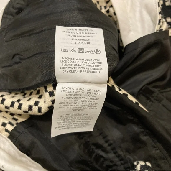 J. Crew Black & White Teddie Pants With Geometric Jacquard - Size 00 - Picture 12 of 13